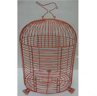 Nouvelle arrivée Cage pour animaux de compagnie en métal rouge enduit de poudre maison d'oiseau Cage d'élevage décorative antique