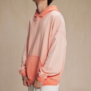 Sweat à capuche oversize en coton de haute qualité, molleton épais, épaules tombantes, uni, personnalisable, en French Terry pour hommes - Product Image 2
