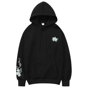 เสื้อสเวตเตอร์มีฮู้ดสีดำสำหรับผู้ชายพร้อมงานปักลายมังกรทรงโอเวอร์ไซส์สไตล์จีนผ้าฝ้ายถักสำหรับใส่ในฤดูใบไม้ร่วง - Product Image 6