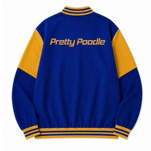 เสื้อแจ็คเก็ตวาร์ซิตี้ Sigma Gamma Rho Sorority สีน้ำเงินทอง ปักลายตัวอักษรกรีกแบบ Letterman สไตล์วิทยาลัย พร้อมป้ายปักลาย สำหรับผู้หญิง - Product Image 3