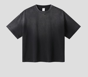 เสื้อยืดผ้าแคนวาสทรงปกติสำหรับผู้ชาย แขนปกติ คอกลม สไตล์สตรีท สีพื้น เรียบง่าย เป็นมิตรกับสิ่งแวดล้อม แห้งเร็ว 100% - Product Image 6