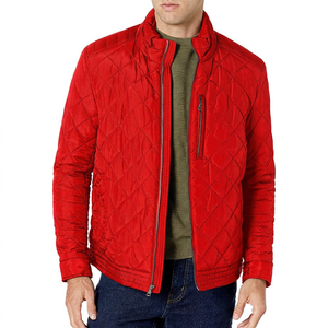 Chaqueta Acolchada Azul Marino para Hombre, Cuello Alto, Cierre de Cremallera, Casual, Resistente al Viento, Relleno de Poliéster, para Otoño - Product Image 2