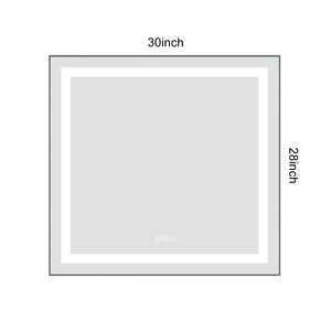 30X28 pollici a parete LED bagno specchio Vanity alluminio telaio retroilluminazione anteriore memoria Anti-appannamento 3 colori Stepless Dimmable - Product Image 5