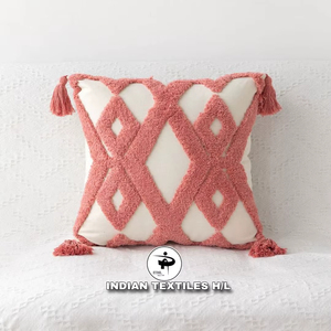 Custom Handmade Indian Cotton Luxury Woven Tufted <b>Sofa</b> Cushion <b>Cover</b> Household Pillow Cases Eco-Friendly Custom OEM Wholesale - Product Image 1