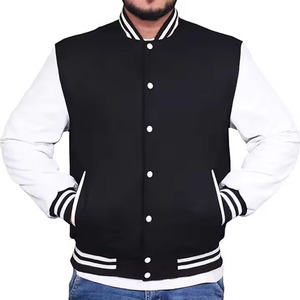 College Baseball jacket for <b>men</b> Unisex Leather Sleeve Varsity Jacket Fashion Print Baseball Jersey Loose Style Letterman Design - Product Image 1