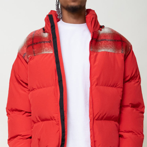 Blouson matelassé épais pour homme, style streetwear, color block, en polyester, avec passepoil réfléchissant et fermeture éclair, pour l'hiver, vente en gros - Product Image 5