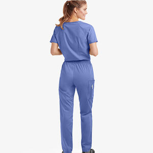 ชุดสครับผู้หญิงแขนสั้นผ้าโพลีเอสเตอร์ผสมอีลาสเทนทรงเข้ารูป ขายส่งราคาโรงงาน แฟชั่นขายดีตามสั่ง - Product Image 6