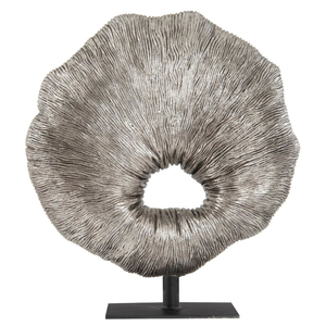 Classic Sculpture Silver Leaf Metal Modern Organic Coral Design Nature Inspired Tabletop Home Decor <b>Object</b> Decorative Sculpture - Product Image 1