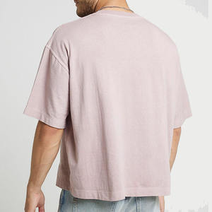 Fabricant OEM, vente en gros de t-shirts pour hommes en coton 100% tricoté, taille plus, col en V, coupe classique, impression de logo personnalisée, bordure contrastée - Product Image 6