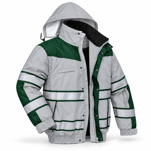 Chaqueta Bomber Reflectante de Alta Visibilidad con Cremallera, Talla Personalizada, para Hombre, con Capucha, Forro Polar, Puños Elásticos, Uniforme para Personal de Mantenimiento de Carreteras - Product Image 2