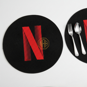 Custom NOORIMS AKBAR HANDICRAFTS Luxury Round Satin Fabric Handmade Dining Table Mats <b>Placemats</b> for Hospitality Industry Buyers - Product Image 6