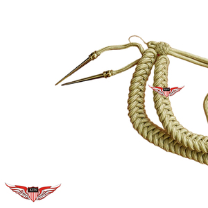 Aiguillette de parade tressée en argent allemand, cordon d'épaule torsadé avec embout métallique - Product Image 2