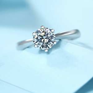 Anillo de Eternidad Moderno de Lujo Ecológico con Diamante Cultivado en Laboratorio Certificado por IGI, Corte Brillante Redondo, Banda de Plata, para Compromiso y Boda de Mujer - Product Image 1