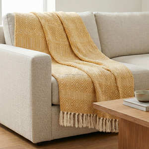 Blush Pink Handloom Cotton <b>Throw</b> with Delicate Check Design and Fringe <b>for</b> Sofa <b>Chair</b> Bedroom and Soft Contemporary Décor - Product Image 4