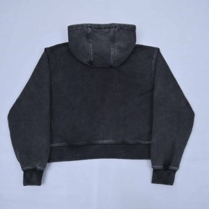 High Quality 100% Cotton Fashion Style Plain Casual Winter Cropped Hoodies Women's Sweatshirts Long Sleeve Breathable Cropped - Product Image 2