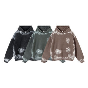 Sweat-shirt à capuche surdimensionné pour homme, tie-dye numérique, écologique, 100% coton, molleton français, décontracté, avec poche, style streetwear automne - Product Image 2