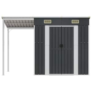 Grand abri de jardin en acier galvanisé anthracite avec rangement en plastique - Product Image 3