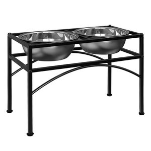 Elevated <b>Dog</b> <b>Bowls</b> for <b>Large</b> <b>Dogs</b> Raised Pet Feeder <b>Stand</b> Double Stainless Steel Food Water <b>Bowl</b> Non Slip - Product Image 2
