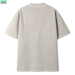 เสื้อยืดโอเวอร์ไซส์สำหรับผู้ชายทรงหลวมผ้าหนาเสื้อยืดธรรมดาดีเทลไหล่สไตล์มินิมอลเสื้อผ้าฤดูร้อน - Product Image 2