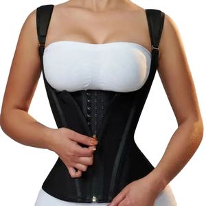 15-kemik yelek tarzı yüksek elastik örgü kuşak karın kontrol kemer fermuar-göğüslü retro shapewear kolombiyalı kuşaklar - Product Image 5