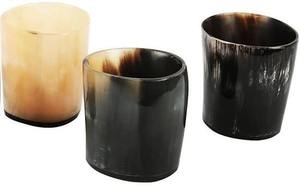 Vaso de Vidrio con Diseño de Cuerno Natural Hecho a Mano, Vaso Decorativo Premium para el Hogar, Hoteles, Restaurantes, Bares y Eventos Especiales - Product Image 1