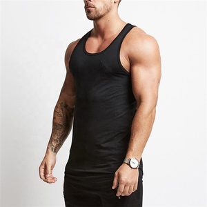 Custom Plus Size <b>Men's</b> Gym Muscle Sleeveless Tank Top 95% Cotton 5% Spandex Breathable Fitness <b>Vest</b> Plain <b>Stringer</b> <b>Vest</b> - Product Image 3