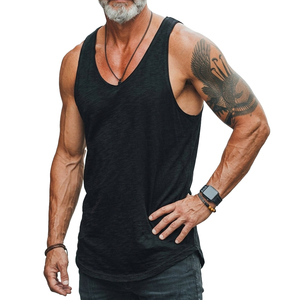 OEM Premium Soft Cotton Men's Tank <b>Top</b> Curved Bottom Relaxed Fit High Quality Sleeveless Tee for Bulk Custom Branding Tank <b>Tops</b> - Product Image 6