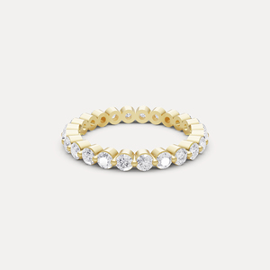 Anillo de Diamantes Cultivados en Laboratorio de 9k con Banda de Eternidad Completa, Corte Redondo, para Uso Diario y Nupcial, en Venta - Product Image 1