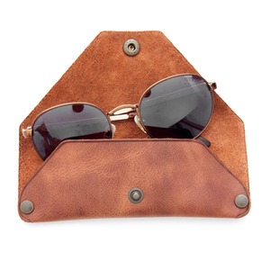 Distressed Genuine Leather Sunglasses <b>Case</b> Classic Luxury Vintage Water Resistant Handmade Eyewear Protector Wholesale Pouch - Product Image 6