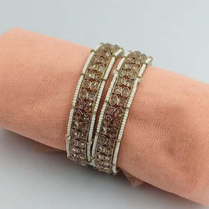 Jewelemarket <b>Gold</b> Plated Lct 2.4 <b>Set</b> Crystal Stone and Pearl Bracelets & <b>Bangles</b> - Product Image 1