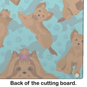 Tabla de cortar de vidrio templado decorativa de gran tamaño Red Yorkie, tabla de cortar y servir de cocina, tabla de cortar - Product Image 5