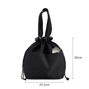Bolsa de almuerzo con cordón, bolsa de almuerzo portátil, bolsa de almuerzo de lona con revestimiento de aluminio - Product Image 1