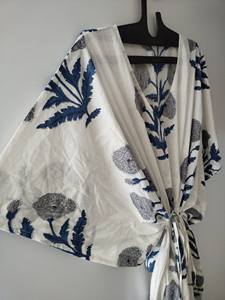 Vestido Kaftán de Mujer 100% Algodón con Estampado Floral de Encaje - Suave, Transpirable y Cómodo, Estilo Vintage, Línea A, Holgado, para Uso Diario de Verano - Product Image 2