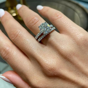 Moissanite Engagement <b>Ring</b> <b>925</b> <b>Silver</b> Wedding <b>Ring</b> Luxury Sparkling Diamond Look Bridal Jewelry Women Gift - Product Image 1