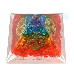 Cristaux naturels les plus exigeants artisanat 7 Chakra Crystal Tree of Life Orgone Pyramid Kit EMF Protection Méditation - Product Image 1