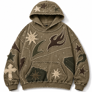 Bulk Orders Wholesale Oversized Fleece Mens Hoodie Custom Puff Print Mens Hoodie for Streetwear Brands - Product Image 4