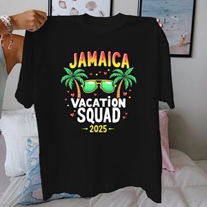 JAMAICA Vacation squad 2025 Camiseta de algodón puro Mujer ajuste cómodo - Product Image 4