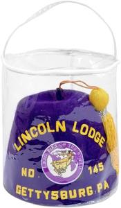 Chapeau Fez de la Franc-maçonnerie DOI PHA - Velours blanc avec embellissements dorés et strass, type de tissu : 100% laine - Product Image 5