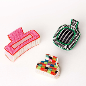 Pinzas de Pelo con Cuentas de Diseño Simple y Vintage, Pinza de Pelo Decorativa con Cuentas de Plástico Bordadas para Uso Diario y Fiestas - Product Image 6