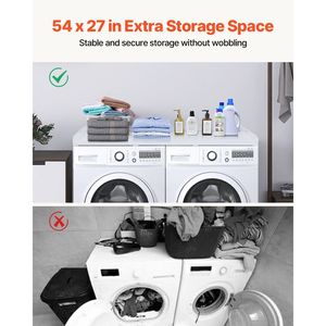 Cubierta Antideslizante para Lavadora y Secadora, de Madera Resistente al Agua, 54 x 27 Pulgadas, para Equipos de Lavandería - Product Image 3