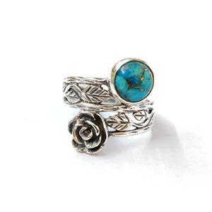 Blue Copper <b>Turquoise</b> Fashion <b>Ring</b> (5.2 Grams) - Product Image 1