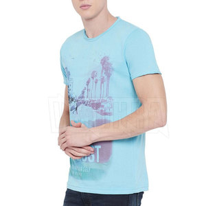 เสื้อยืดซับลิเมชั่นผ้าโพลีเอสเตอร์/คอตตอนเนื้อแน่น ดีไซน์ไม่ซ้ำใคร มีสินค้าในสต็อก สำหรับผู้ชาย พิมพ์โลโก้ตามสั่ง ระบายอากาศได้ดี แห้งเร็ว - Product Image 4