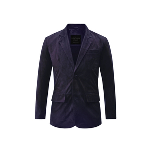 Costume deux pièces en daim noir pour homme Leather Cult, blazer à simple boutonnage et pantalon, ensemble de costume en cuir haut de gamme deux pièces - Product Image 4