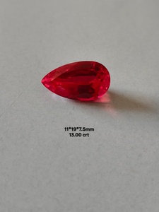 Rubí precioso cultivado en laboratorio de alta calidad, forma de pera, piedra suelta de color rojo intenso, piedra sintética para la fabricación de joyas al por mayor. - Product Image 3