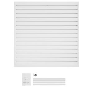 Pannelli a Doghe in PVC Bianco 4x4 Piedi, Design Modulare Facile da Installare, Parete a Doghe Regolabile per Stoccaggio - Product Image 1
