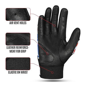 Guantes de bateo de béisbol premium con agarre mejorado, construcción transpirable y costuras duraderas para un máximo rendimiento. - Product Image 5