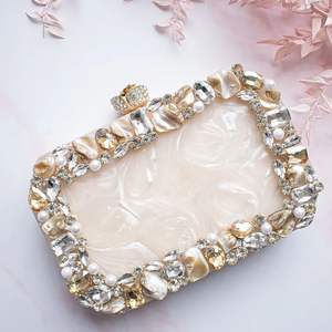 Sac à main en résine de cristal de luxe pour femmes, accessoire de mode pour les soirées - Product Image 5