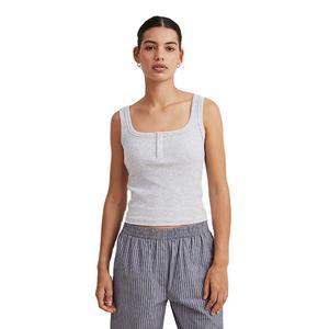 Nuevo Top Corto sin Mangas con Diseño de Botones Personalizado, Ropa de Verano, Diseño Casual y Moderno, Top Cómodo para Mujer - Product Image 5