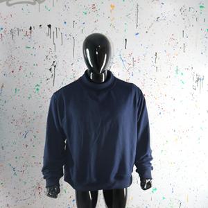 BLUE <b>Mock</b> <b>Neck</b> Sweatshirt 100% wide <b>neck</b> Sweatshirt Finer Threads - Product Image 1
