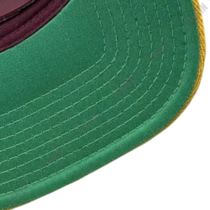 SIBRIN Custom Logo Unisex 6-Panel Baseball Cap Maroon Yellow Color Cotton Twill Fabric Premium Baseball <b>Hat</b> <b>Flat</b> Brim Snapback - Product Image 3